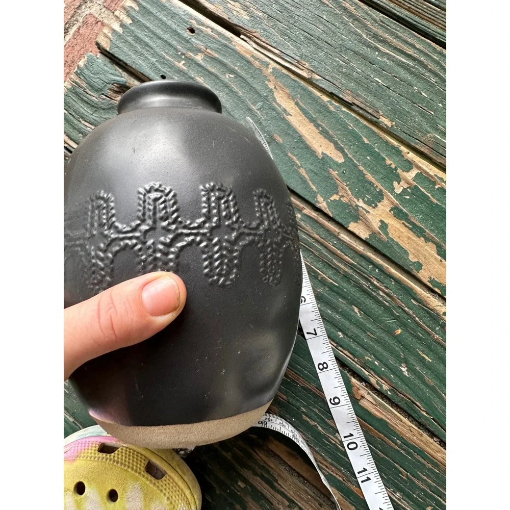 Hearth & Hand with Magnolia Matte Black Textured Stoneware Decorative Vase 6.5